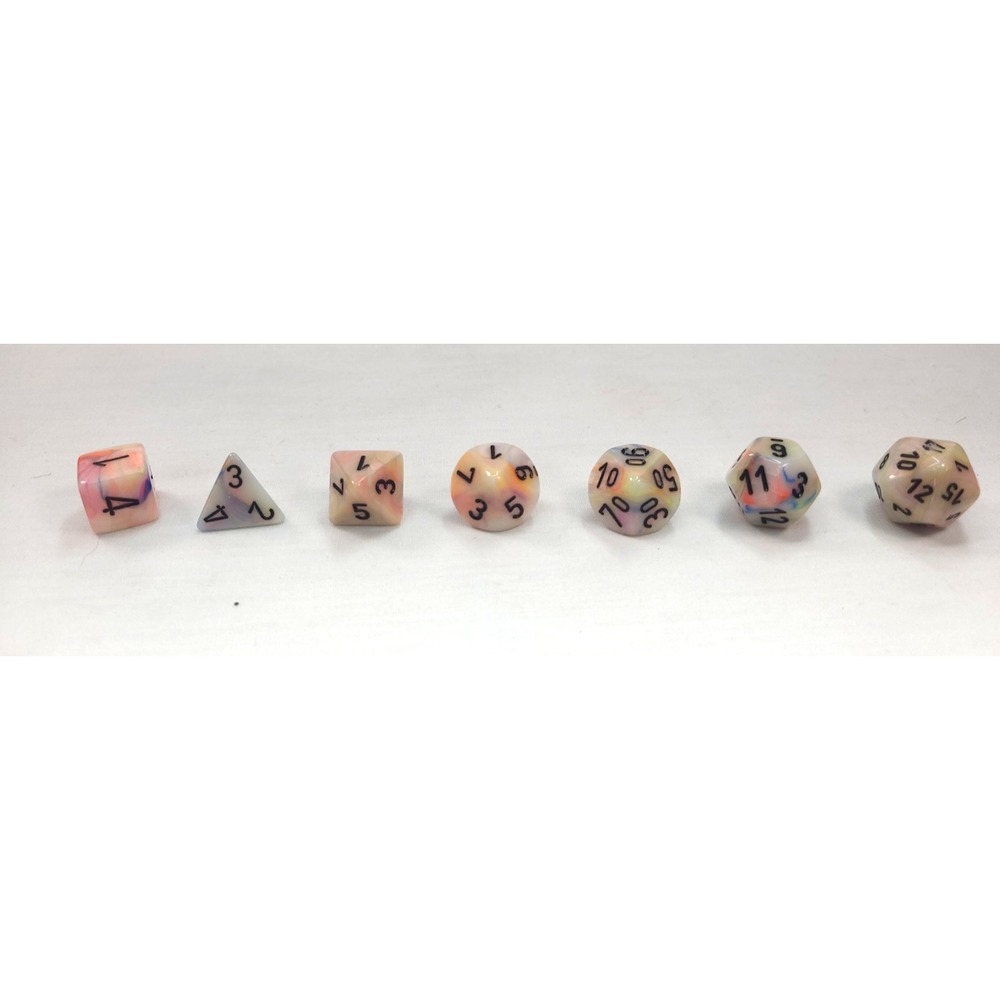 Chessex 27442 Festive Circus/Black Plyhedral 7-Die Set Rare Color